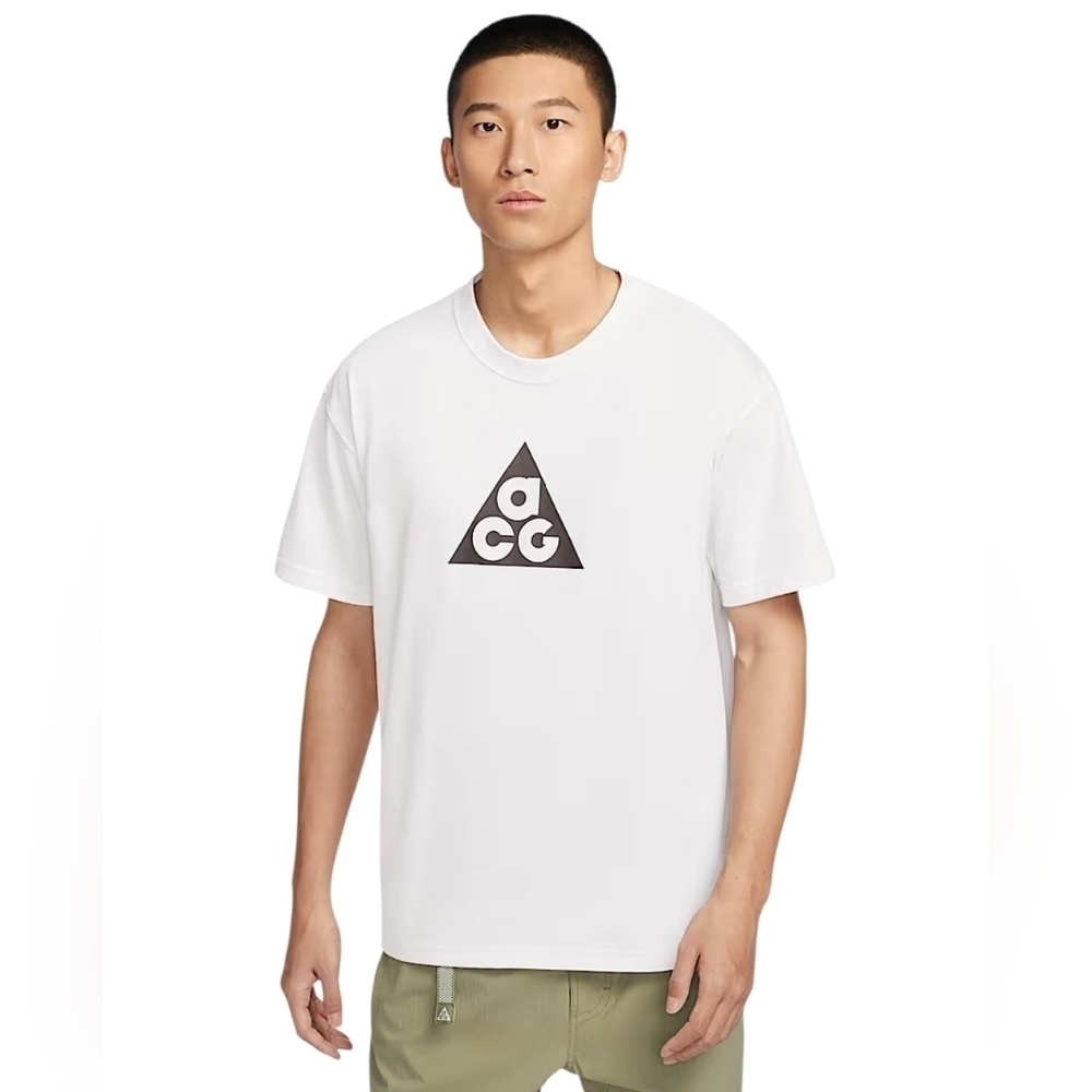 Nike ACG Logo Graphic Tee Oversized Short Sleeve White/Black size Small NWT